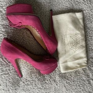 charlotte olympia  Pink Suede  Platform Shoes - 38